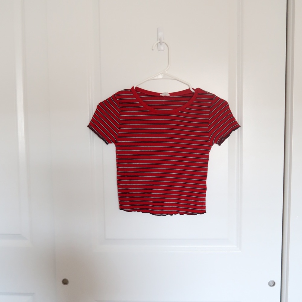 Garage Red and black stripe top - Picture 2 of 3